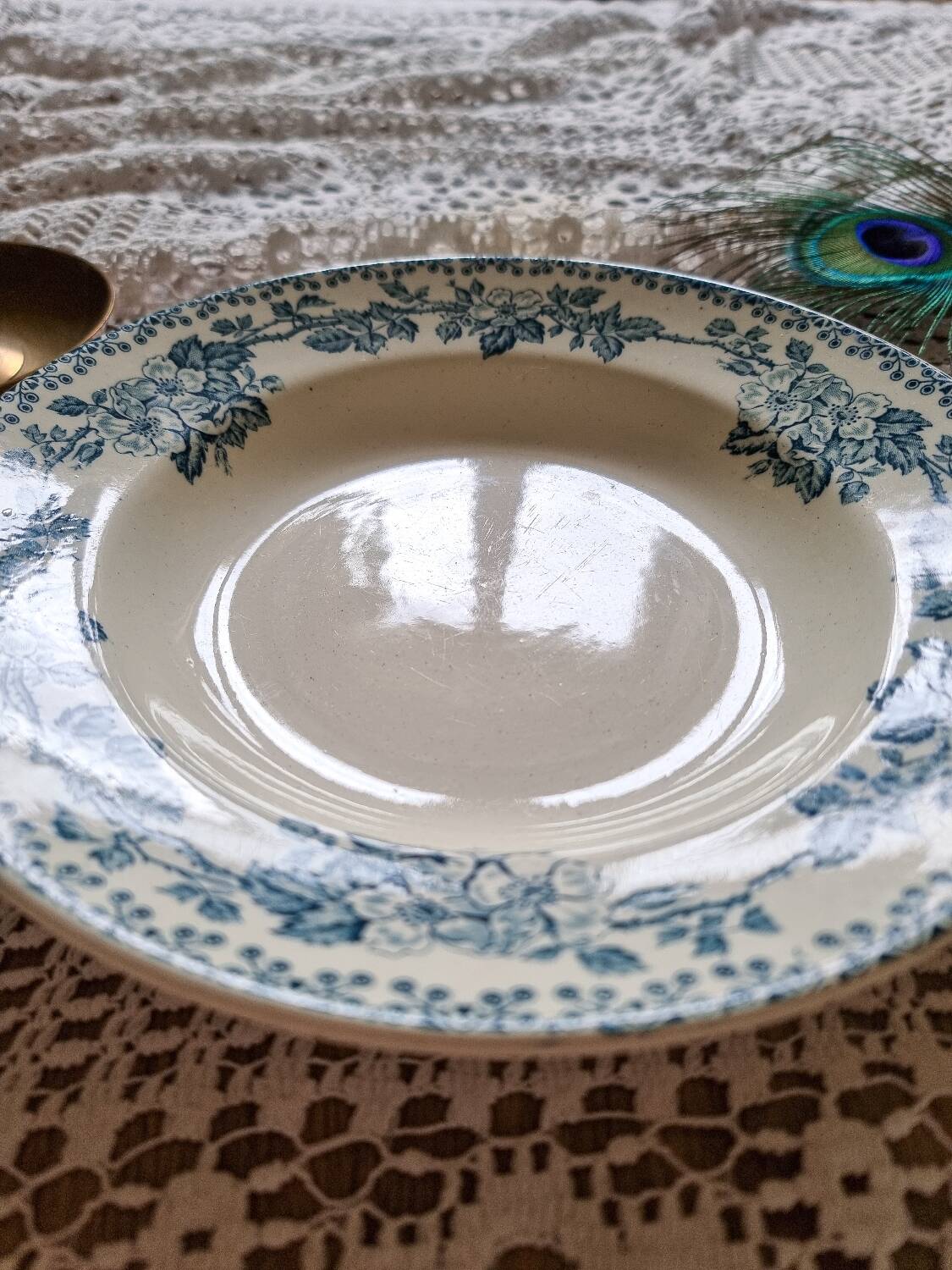 Duo of iron earthenware soup plates