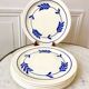 set of 6 flat plates in Terre de Fer Salins Jenny model early 20th century