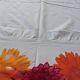 Vintage Flower Power tablecloth with large floral patterns — 1970s