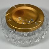 Lampe de plafond des années 1960/1970, montage encastré, verre, métal, design Space Age