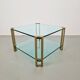 Regency Model T24 Coffee Table in Brass and Glass by Peter Ghyczy, 1970s