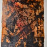 Jean Poulet (1926-2006) "the dead city" Oil on paper