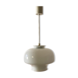 Vintage 70s white opaline glass pendant