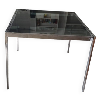 Table 1970 baughmann extensible chrome et verre