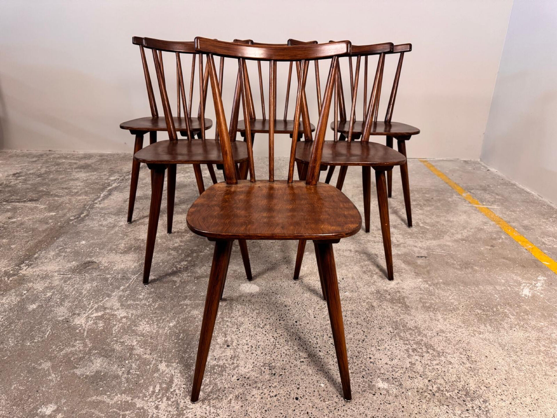 Set of 6 Fanett bistro chairs from the 1960s.