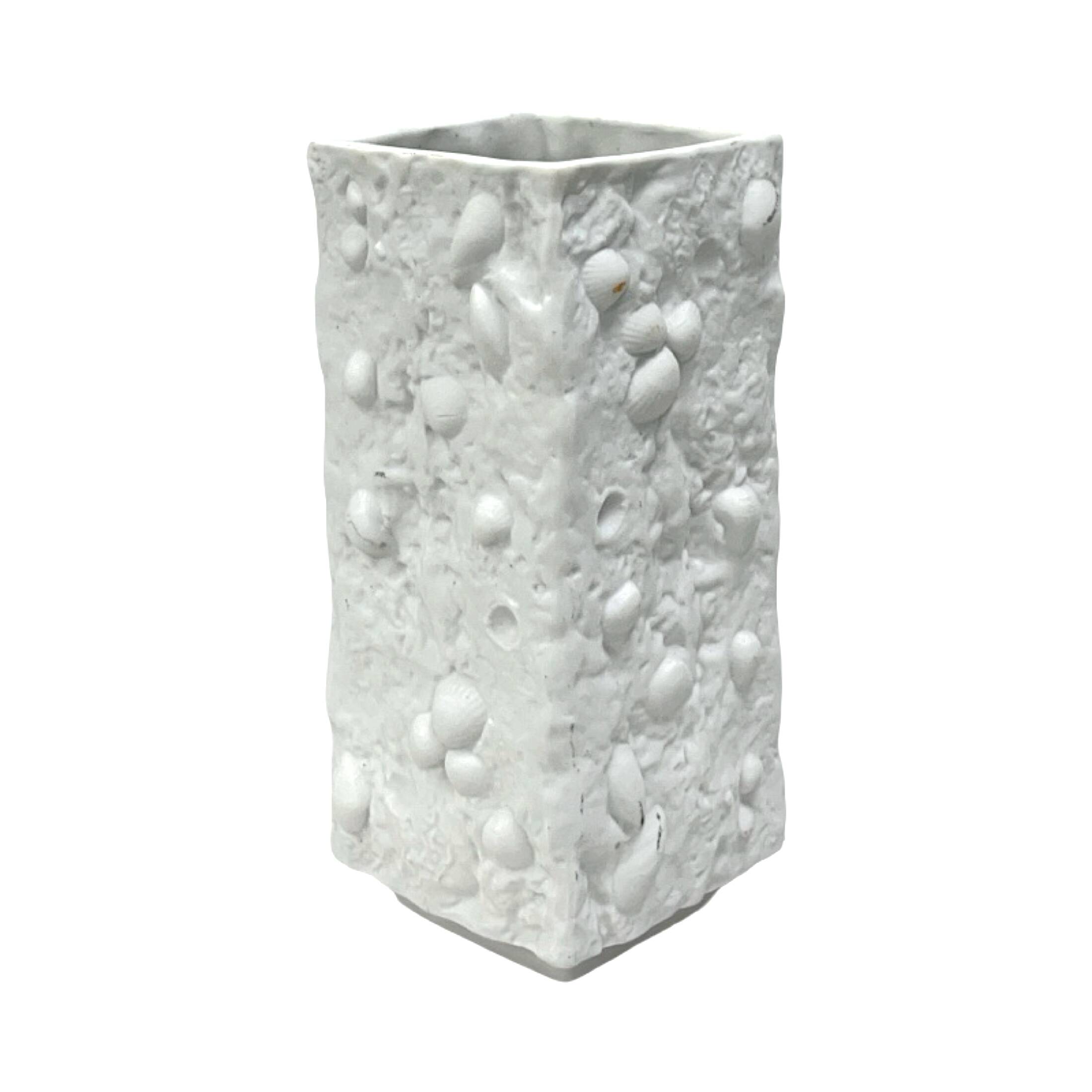 Fossil Biscuit Vase, VEB Kunstporzellan Ilmenau, Germany 1970s