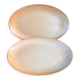 Set of 2 oval stoneware dishes