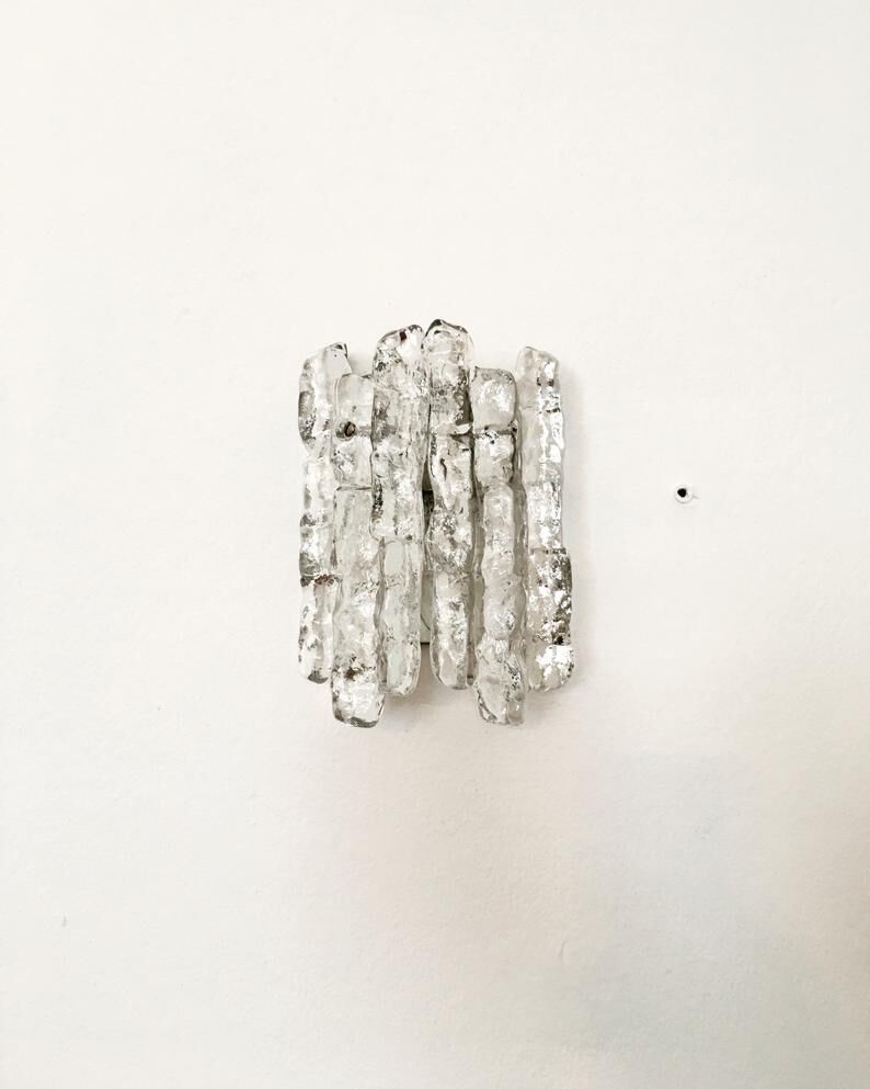 Modern ice glass wall lamp by J.T. Kalmar  for Franken KG