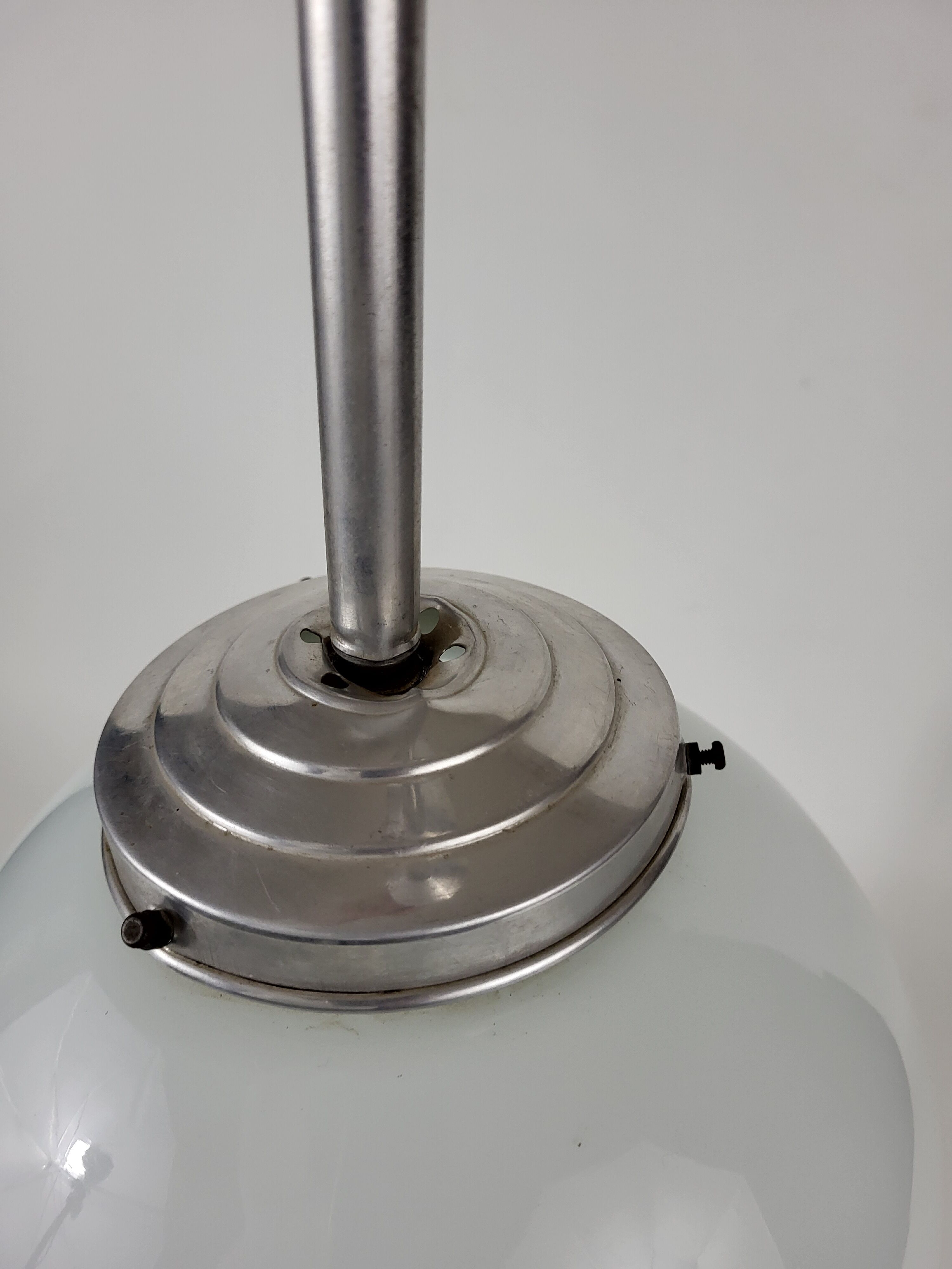 Art deco opaline glass globe pendant lamp