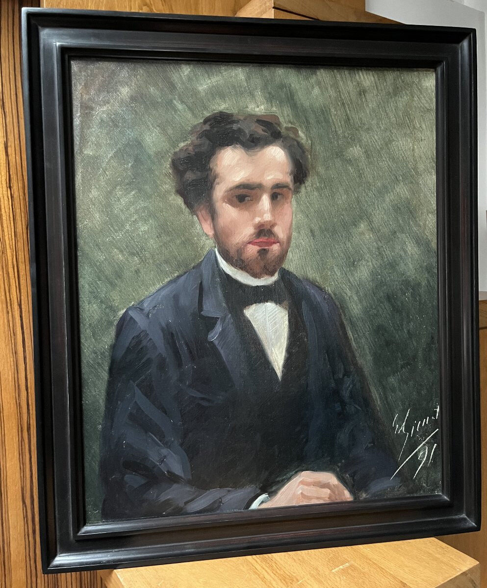 French School of the 19th Century, Portrait of a Young Man, 1891 Oil on Canvas