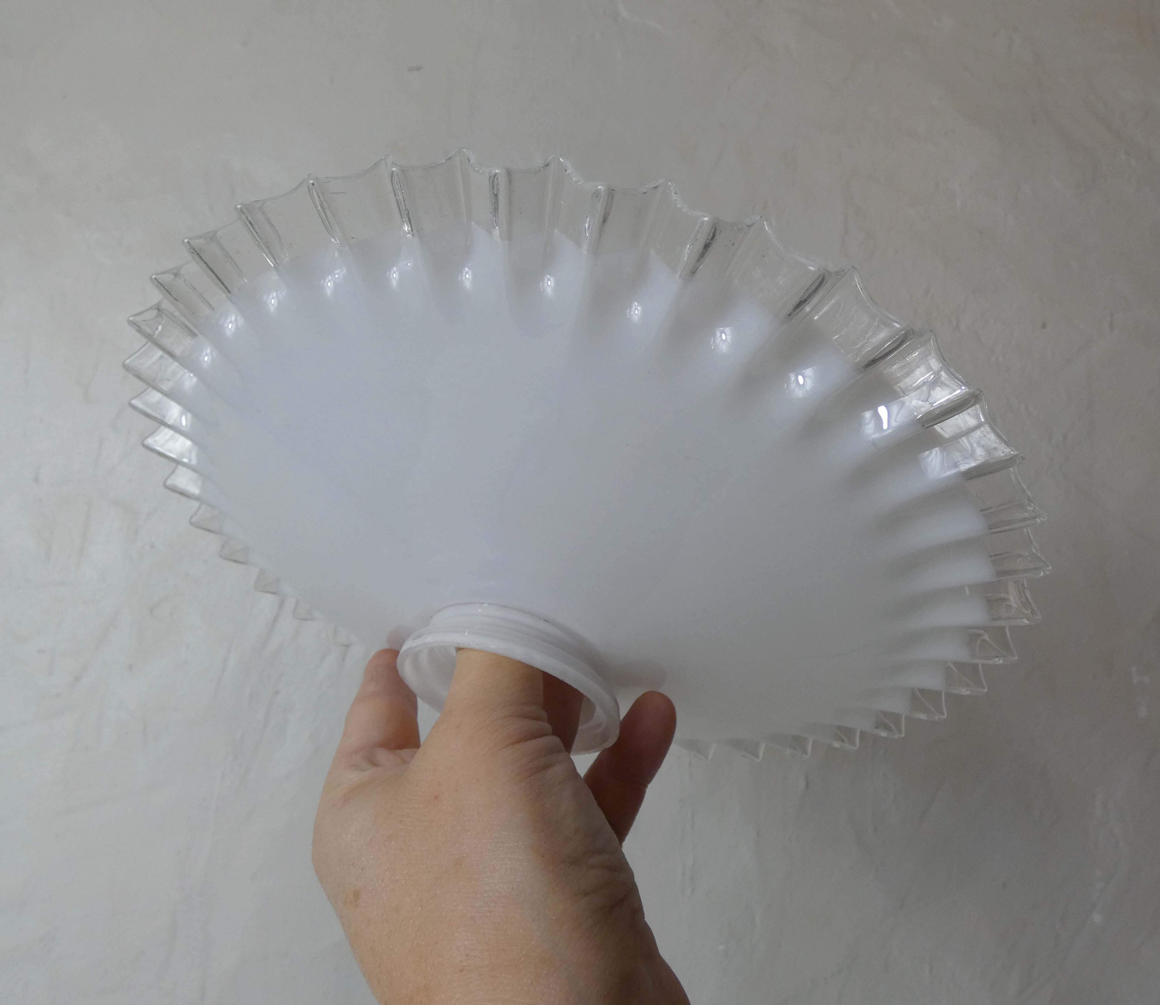 Lampshade in opaline glass white vintage
