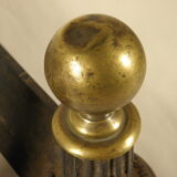 Pair of cast iron and brass chenets