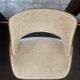 wooden chair with ecru velvet fabric