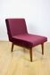 Fauteuil loft vintage années 70 en velours bordeaux.