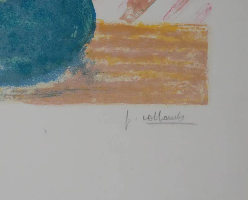 Paul COLLOMB : Barques au bois de Boulogne, lithographie originale signée