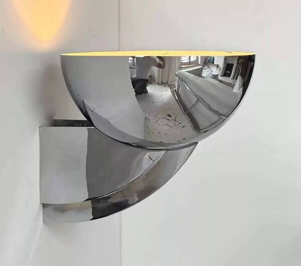 Applique vintage Perzel 347 bm , bronze chromé, France 1950