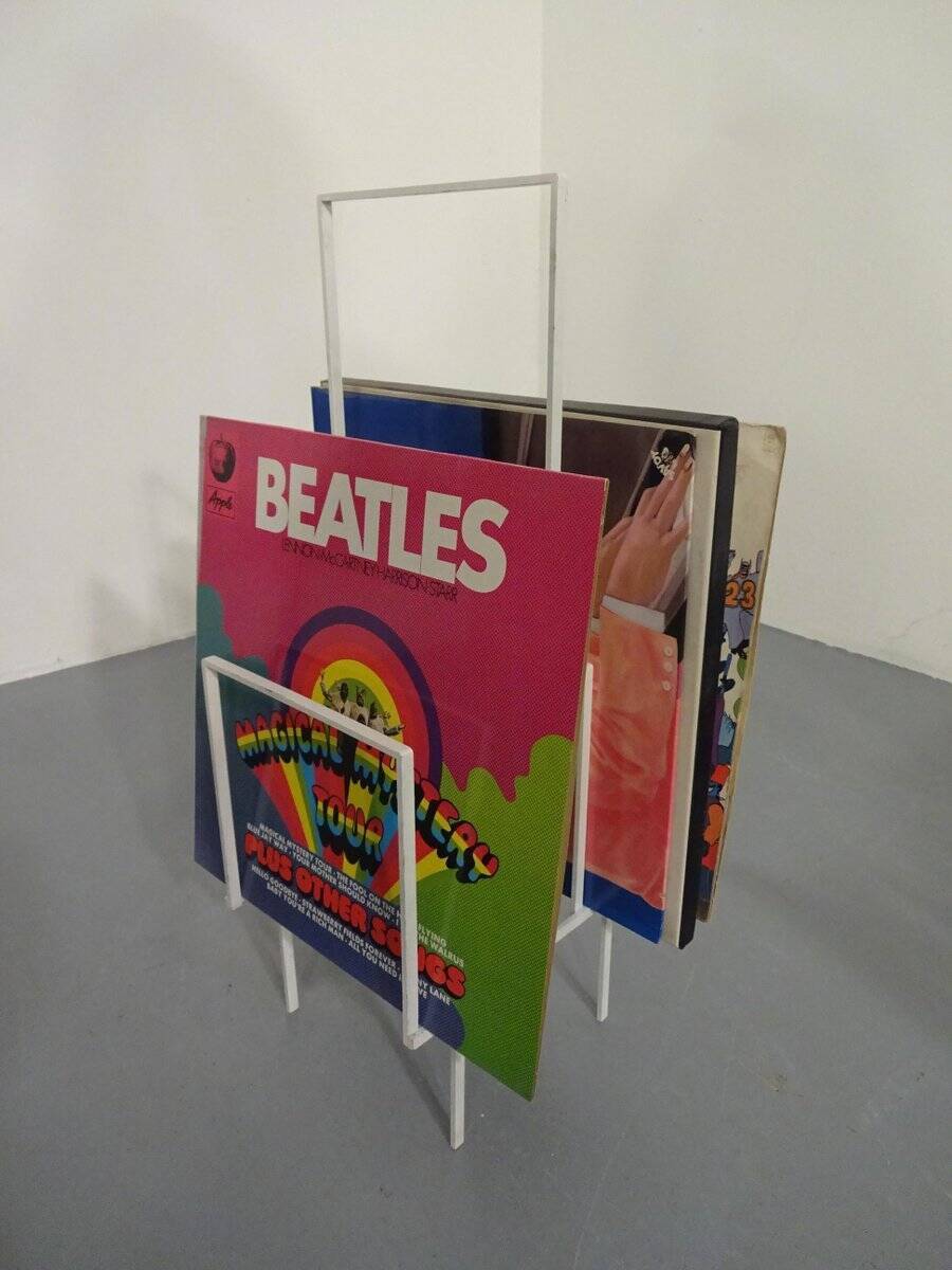 Steel magazine or record racks, 1960s, set of 2