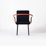 Ettore Sottsass Memphis Mandarin Chair for Knoll reupholstered in cotton velvet