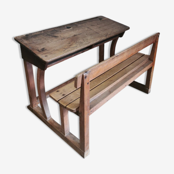 Wooden school desk 2 places