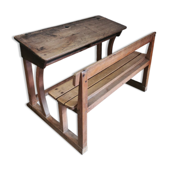 Wooden school desk 2 places
