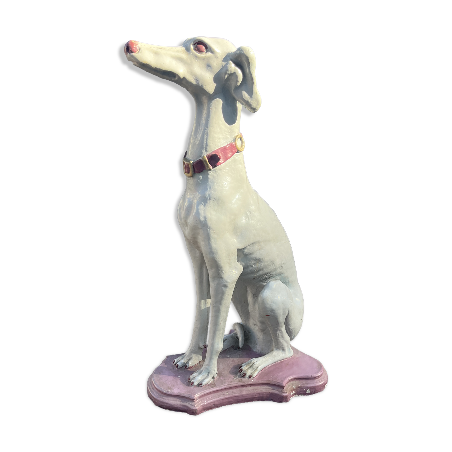 Large Sitting Greyhound Statue in Concrete / Cement - Garden Decoration or