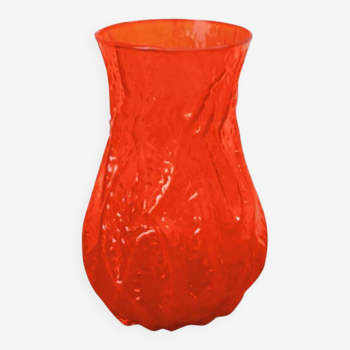 Vase vintage en verre orange, 1960.