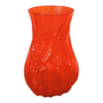 Vase vintage en verre orange, 1960.