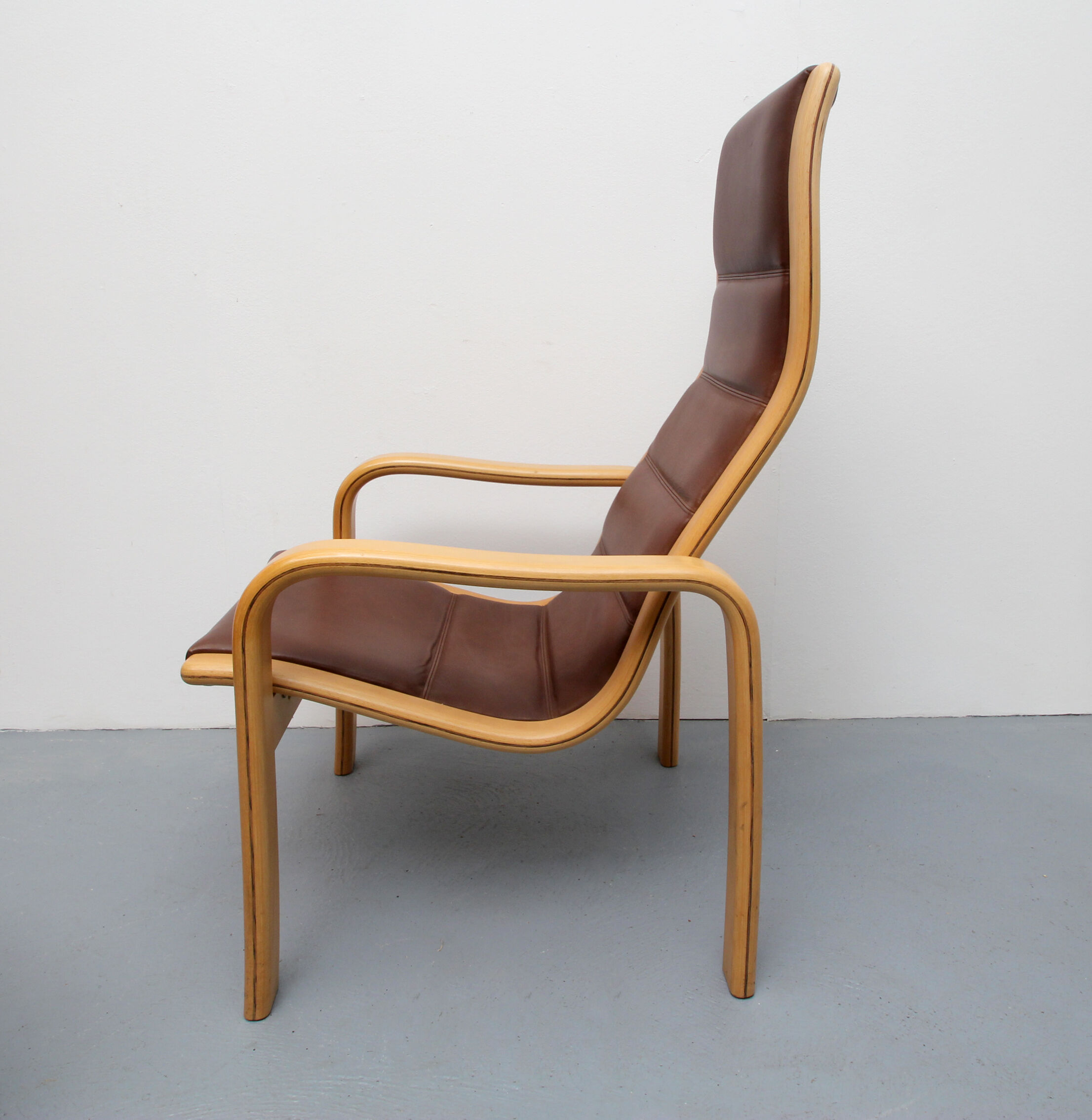 1980s relax-chair with footstool, Yngve Ekström for Swedense