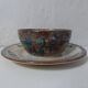 Sarreguemines old bowl with polychrome faience tray model NIPPON