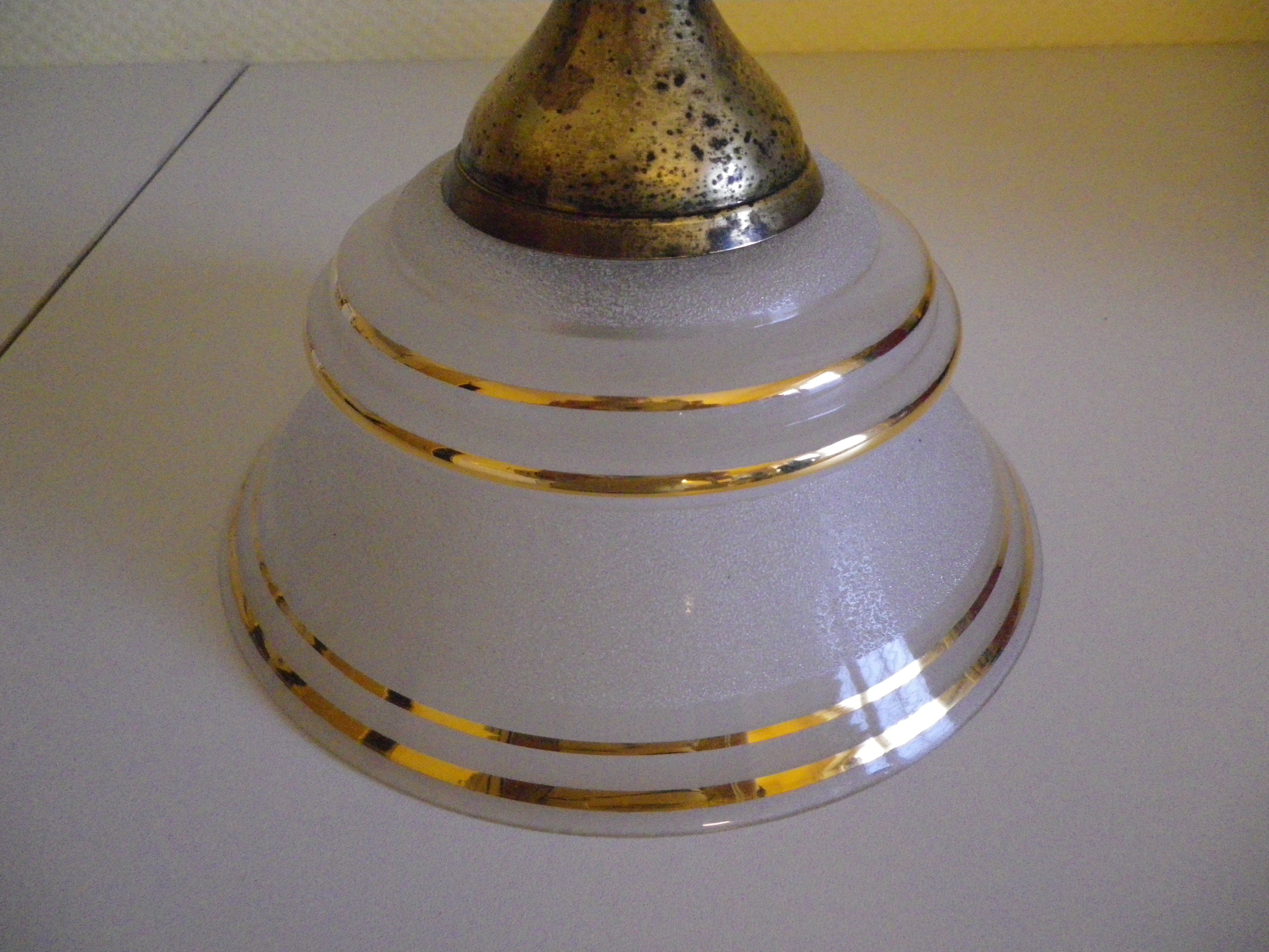 Suspension in brass and glass opaque Netherlands 1960s/1970s