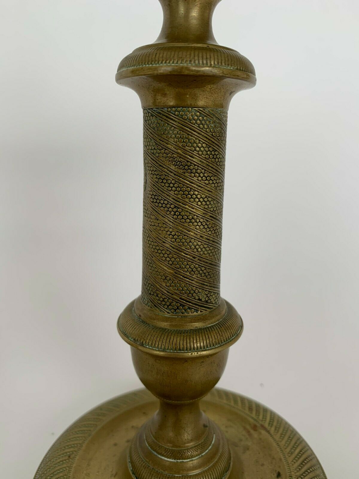 PAIR OF CANDLE HOLDERS PERIOD RESTORATION 19TH BRONZE GILDED CISELE GUILLAUCHE
