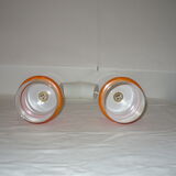 Pair of orange suspensions from the 70s