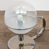 Italian Design table lamp made of chrome with glass, 1960