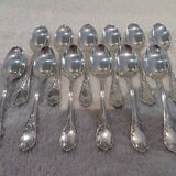 12 silver-plated mocha spoons by Christofle Marly, 10cm