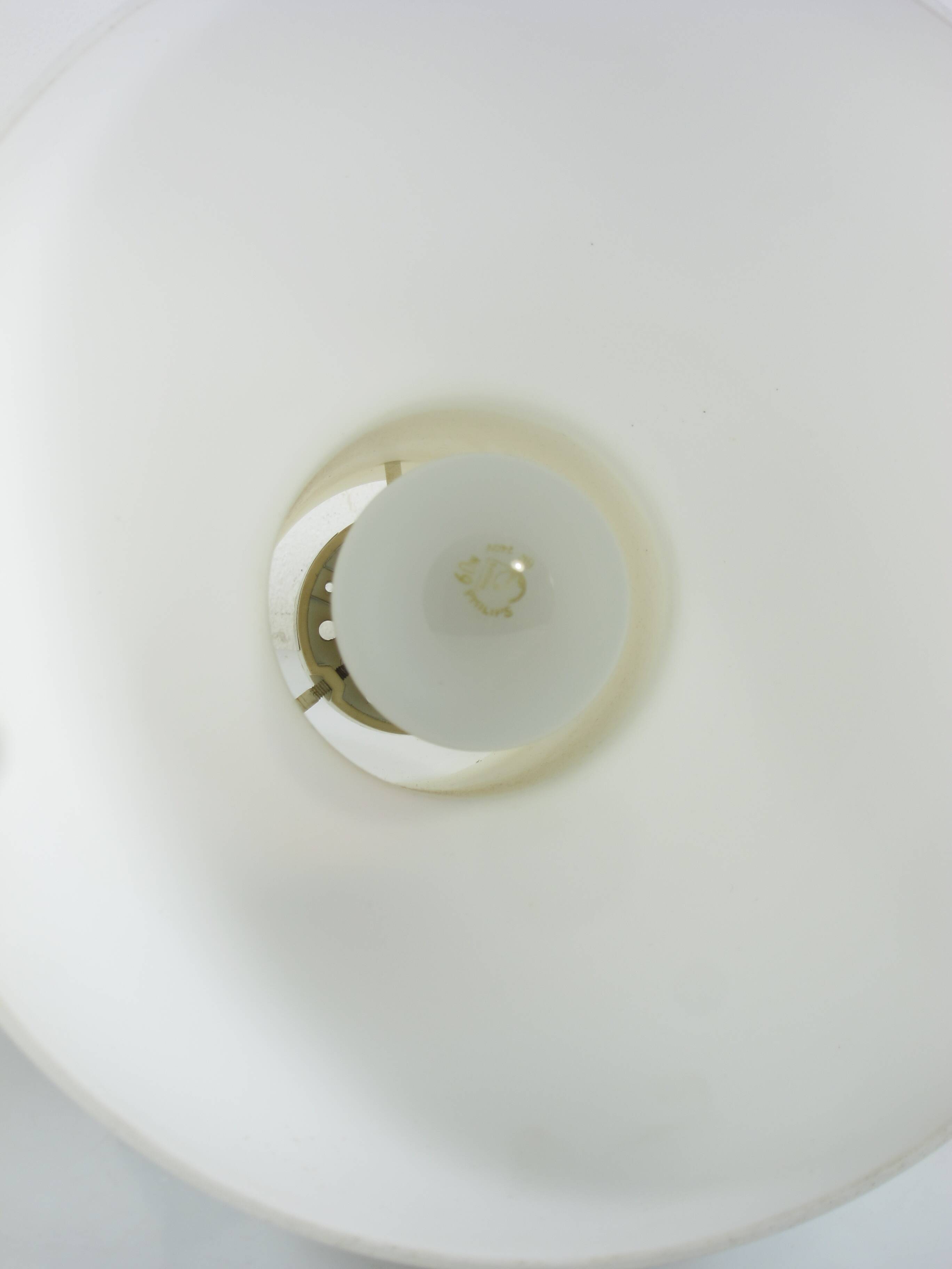 Large opaline glass pendant lamp, Limburg Lighting, 1970s
