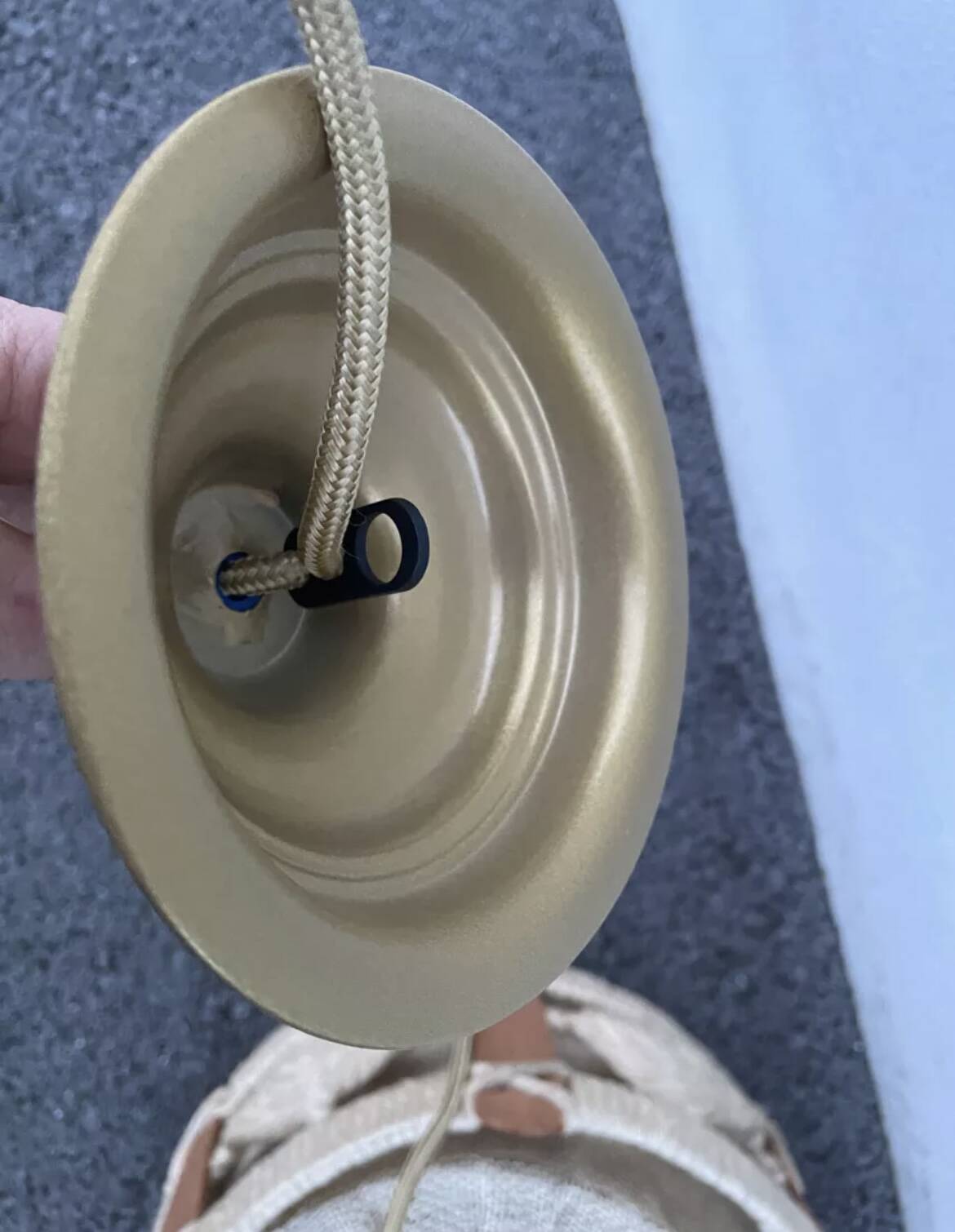 Scandinavian style jute and wood pendant light