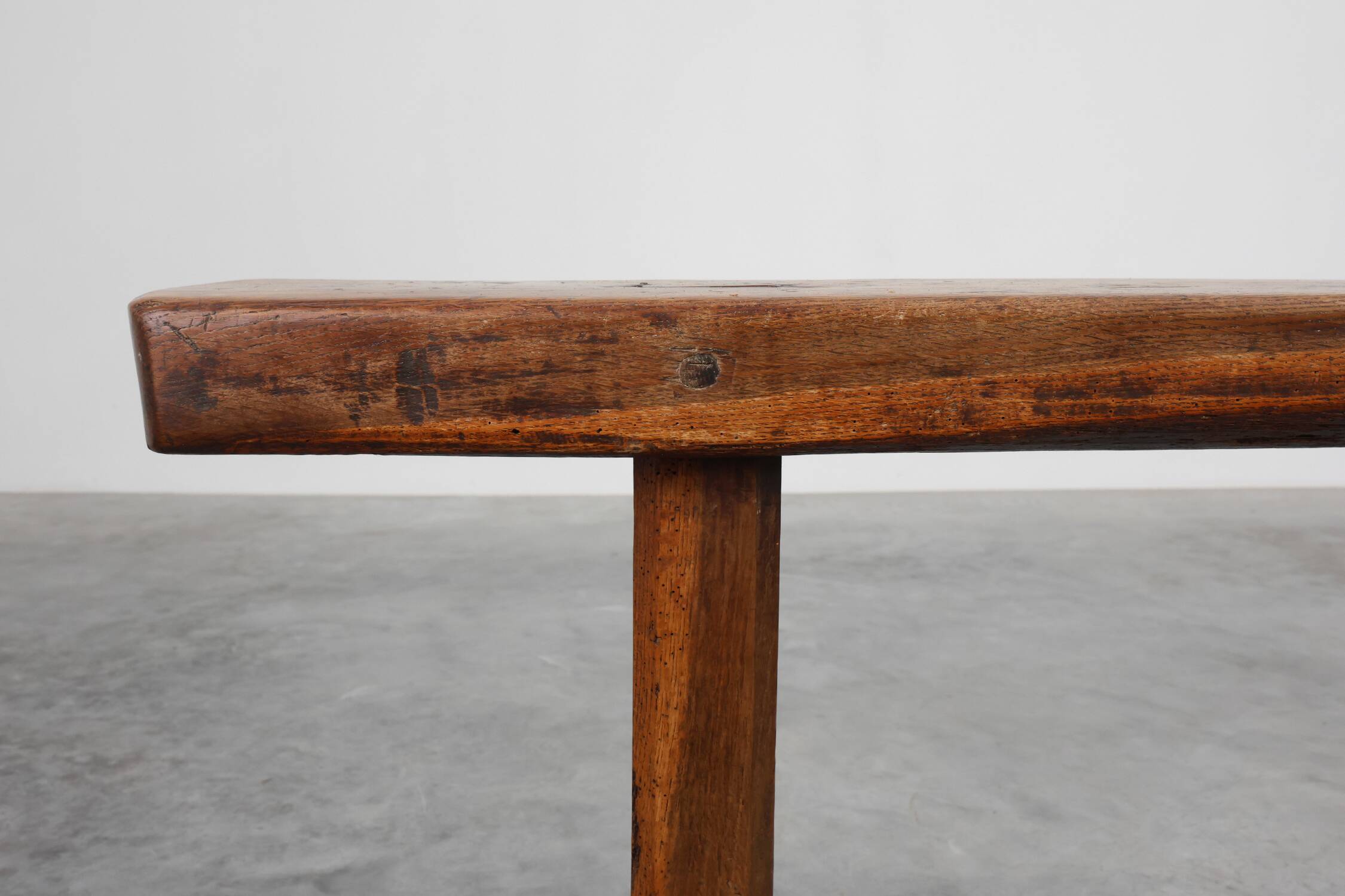 Mid 19th century rustic oak bench, France