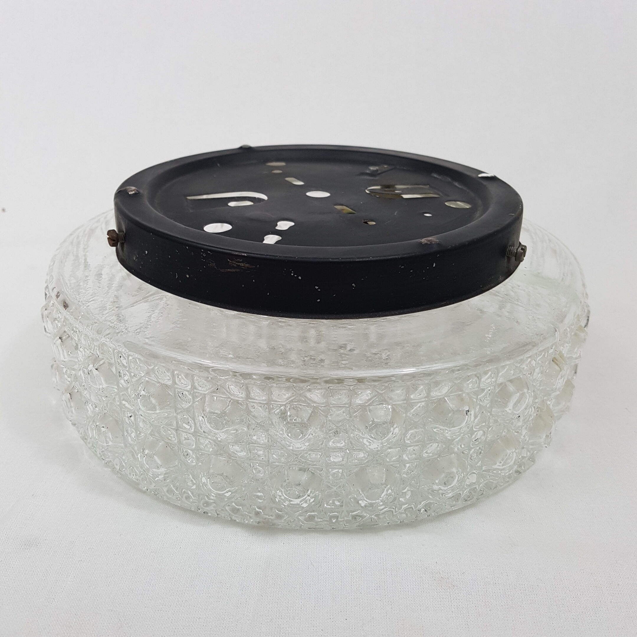 Round ceiling in cast glass vintage