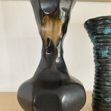 Pair of vintage glazed ceramic vases