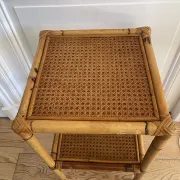 Vintage bamboo and rattan shelf