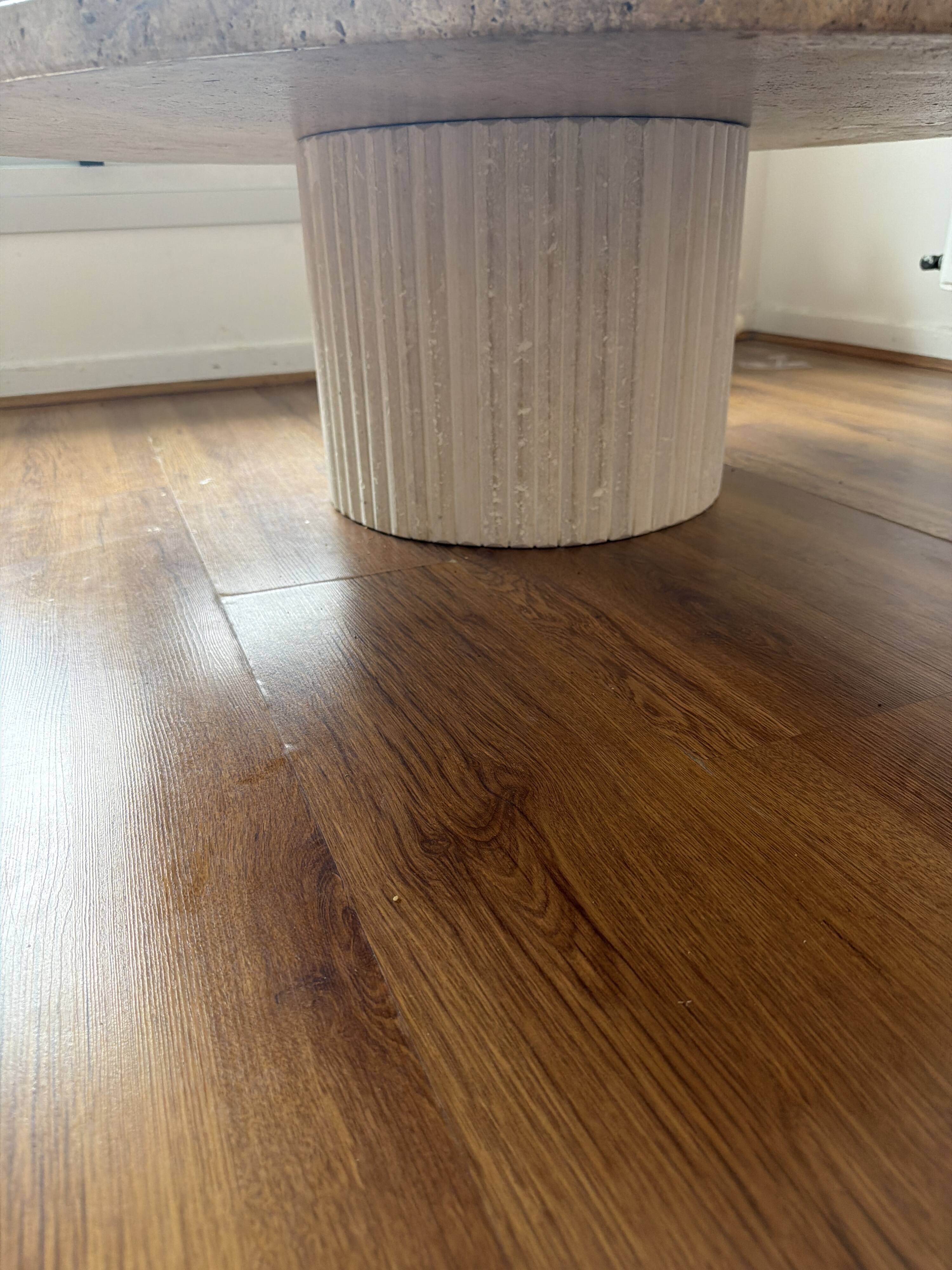 Travertine round table