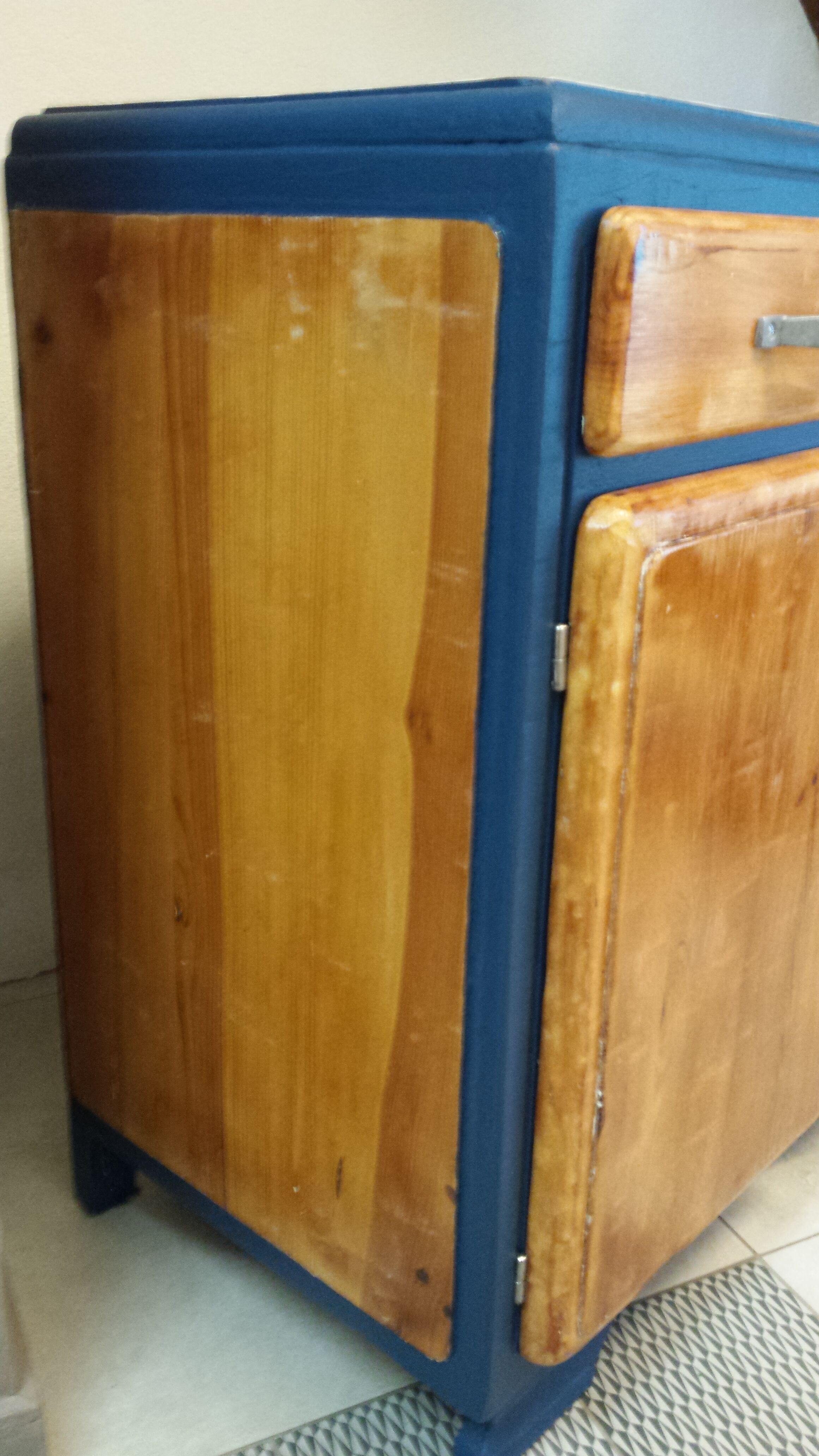 Mado bass buffet renovated wood and blue