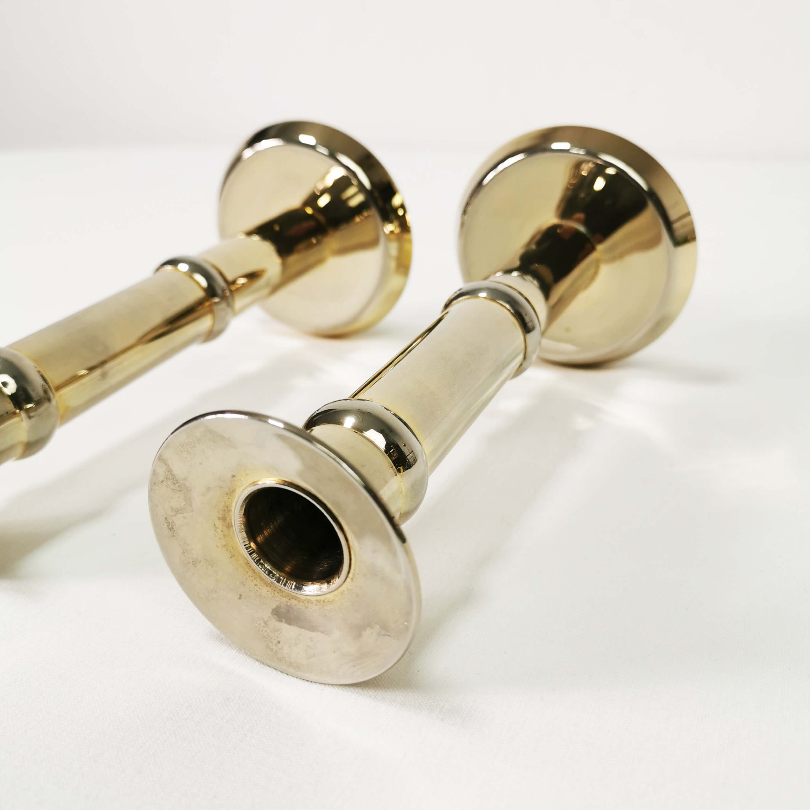 Pair of gilded candlesticks, 1960s Denmark