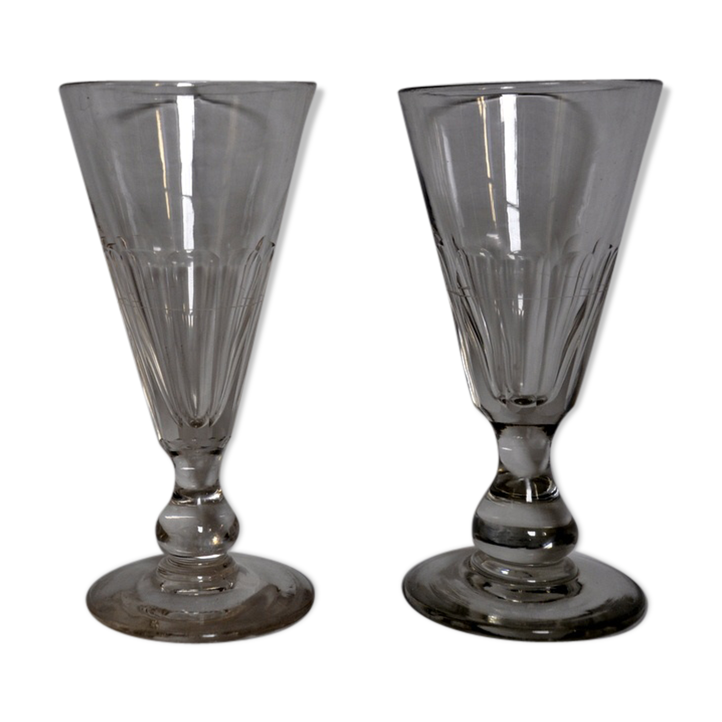 Duo of absinthe glasses
