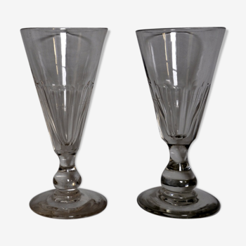 Duo of absinthe glasses