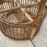 Vintage rattan bar server