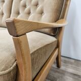 70s two seater sofa in beech