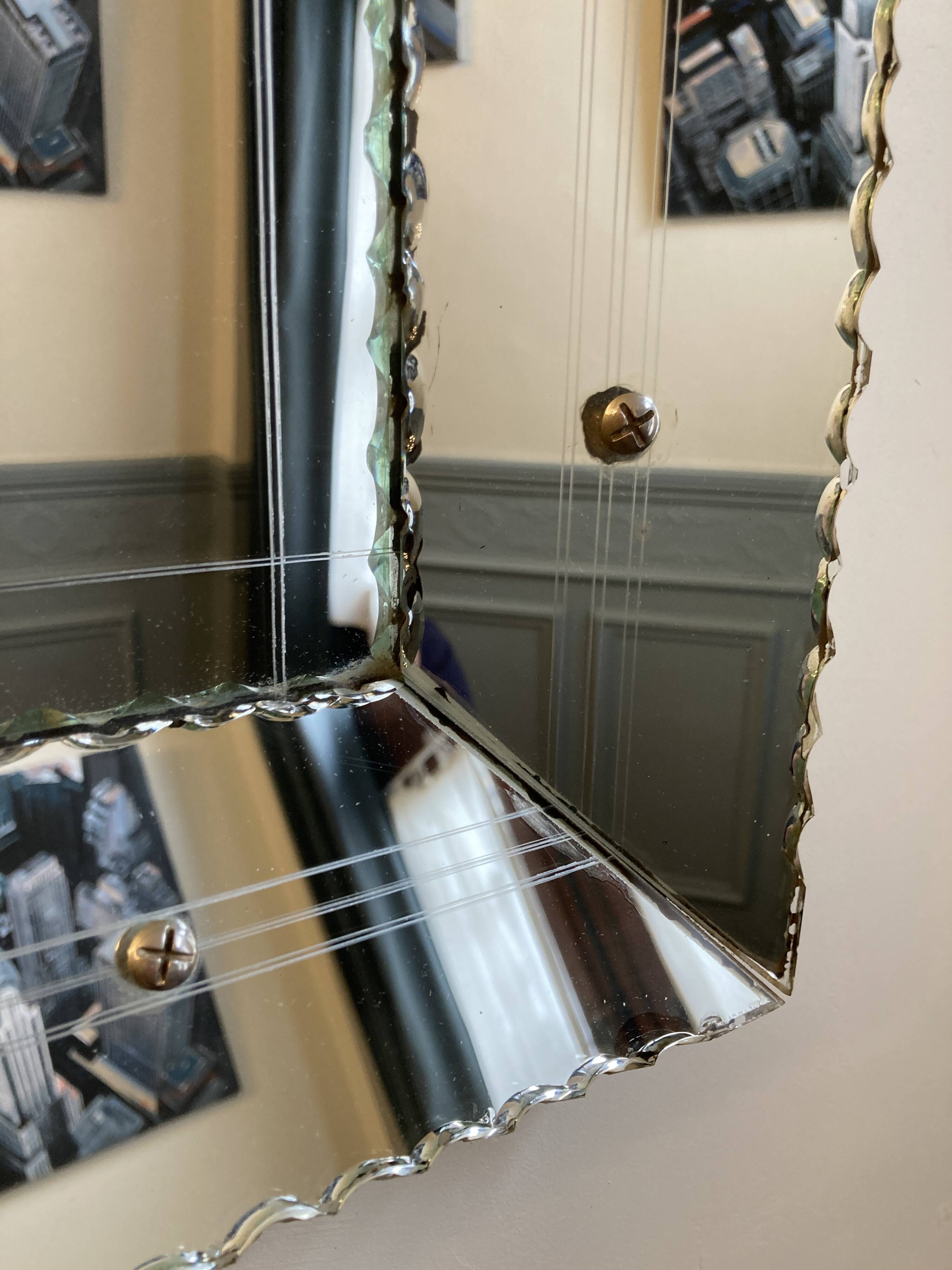 1940s mirror with glazing beads
