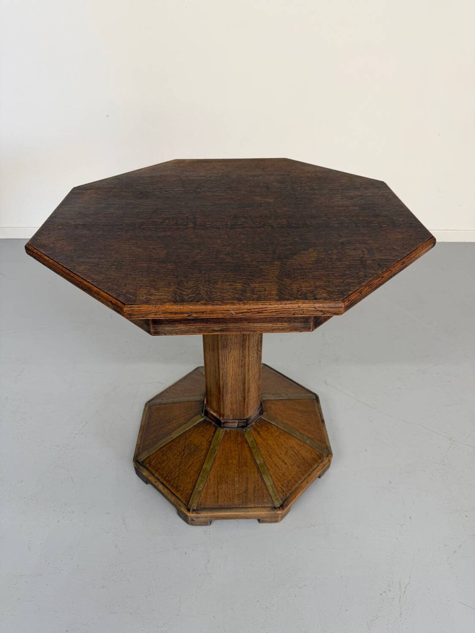 Ancienne table en bois de bistrot années 40/50 vintage finition laiton