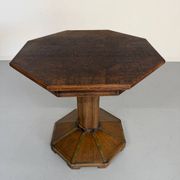 Ancienne table en bois de bistrot années 40/50 vintage finition laiton